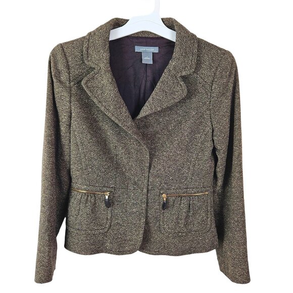 Ann Taylor Women's Wool Blend Tweed Blazer Jacket Size 2 -Pockets Fall Fashion - Picture 1 of 12